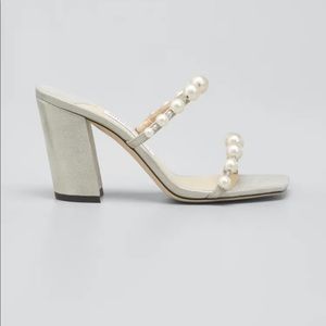 Jimmy Choo Amara 45 Pearly two-band Sandals champagne 38